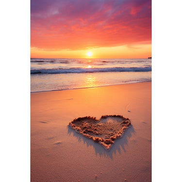Tableau Coucher Soleil Coeur Sable